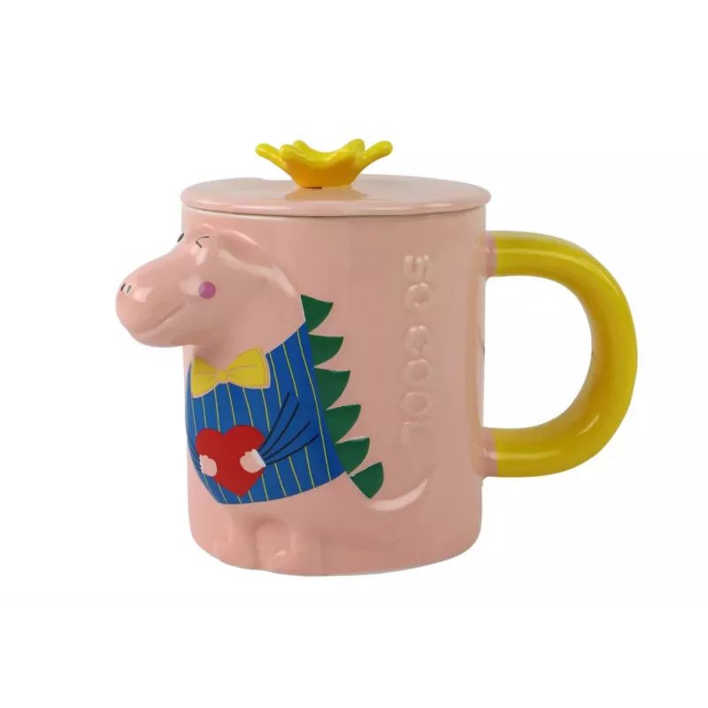 LEAN TOYS Dinosaurus ružový infuzér hrnček 400 ml
