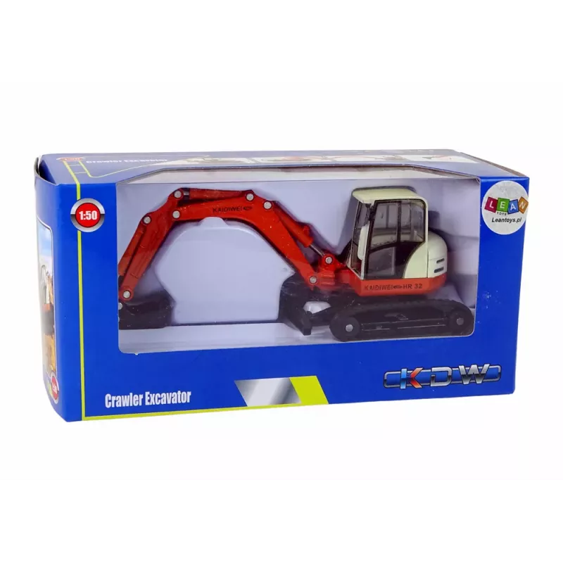 LEAN TOYS Kovový bager s veľkým ramenom 1:50 model z liateho kovu
