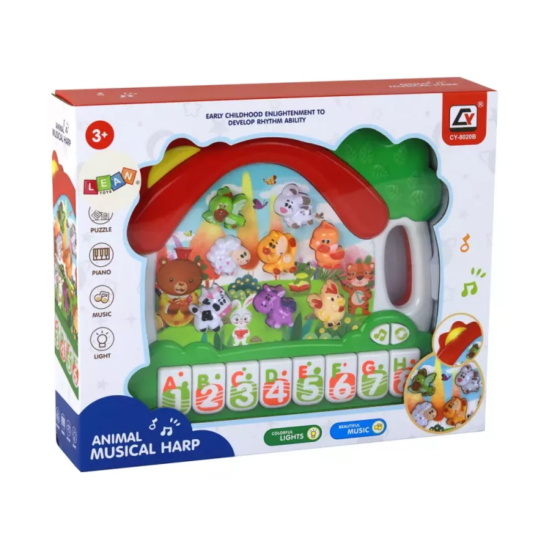 LEAN TOYS organové piano Animals na učenie angličtiny vzdelávací panel
