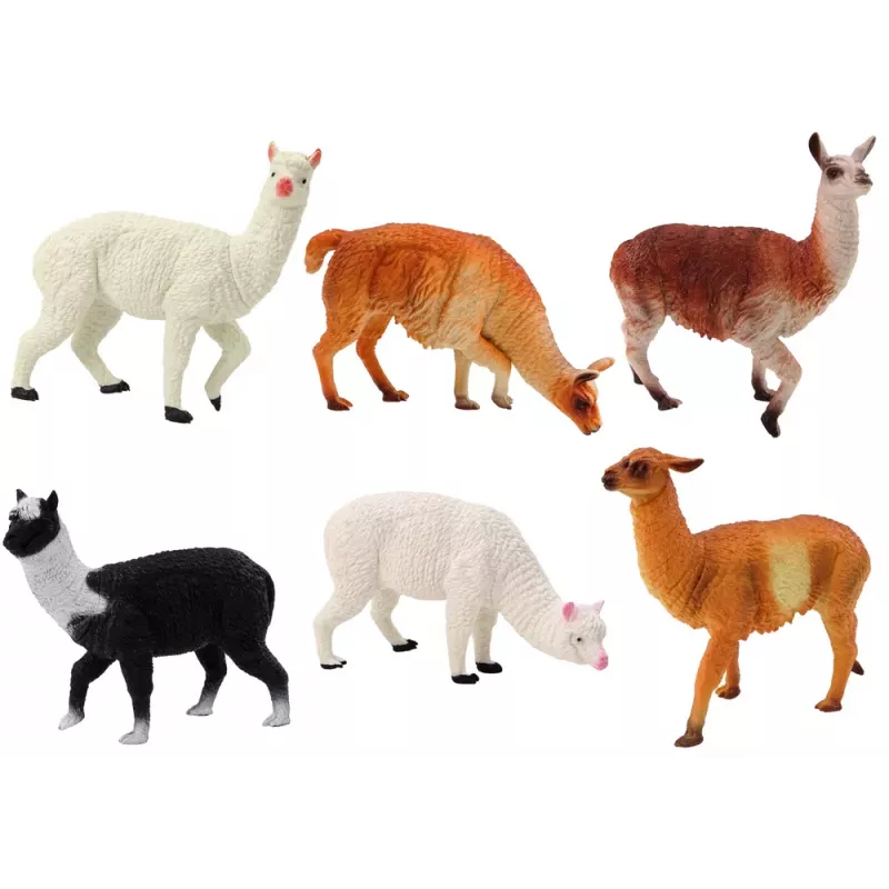 LEAN TOYS Sada figúrok alpaka lama farma 6 ks mix