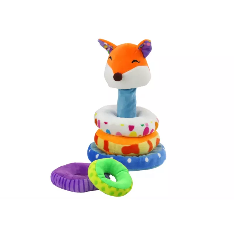 LEAN TOYS Plyšová pyramída líška vzdelávacia maskot pestrá 27 cm