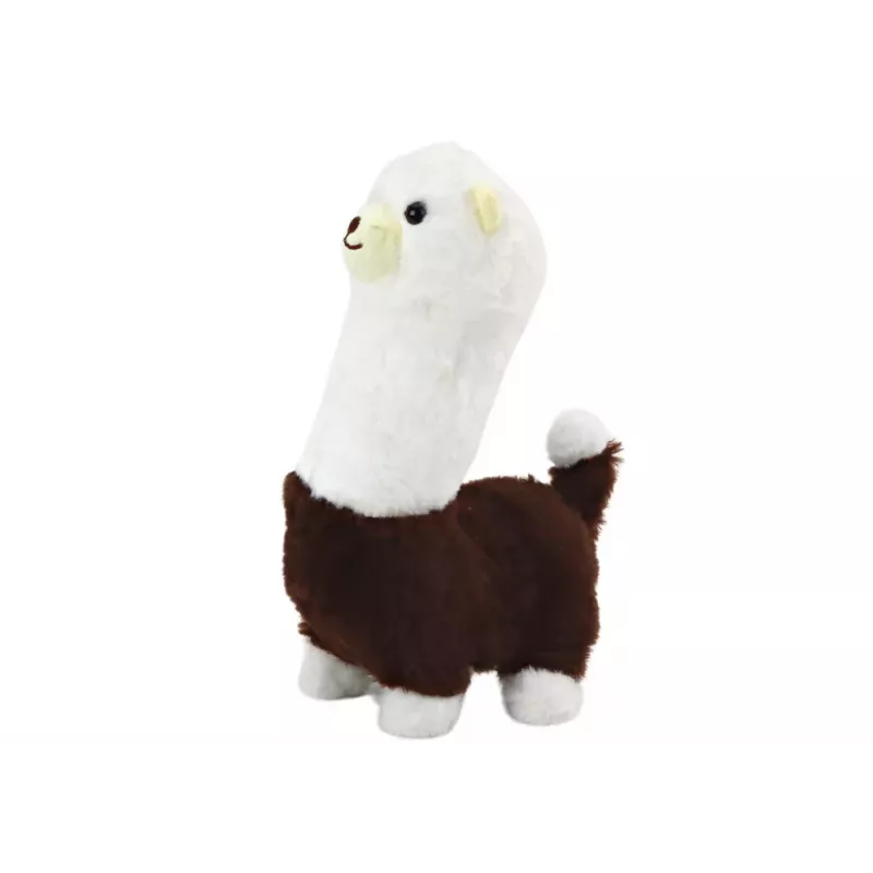 LEAN TOYS Interaktívny chodiaci miláčik lama alpaka hnedá 23cm