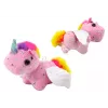 LEAN TOYS Jednorožec plyšový skákací kôň na ťahanie ružový