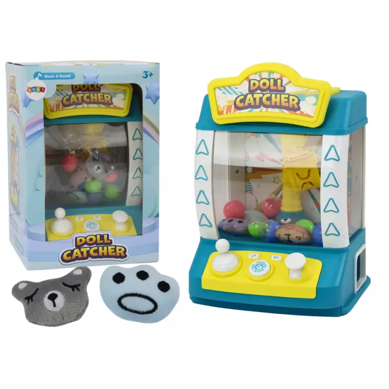 LEAN TOYS Arkádová chňapacia hra na chytanie bábik, plyšákov, loptičiek, tyrkysová