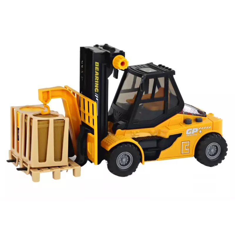 LEAN TOYS Žltý vysokozdvižný vozík 1:16 pohyblivé vidlice zvuky svetlá