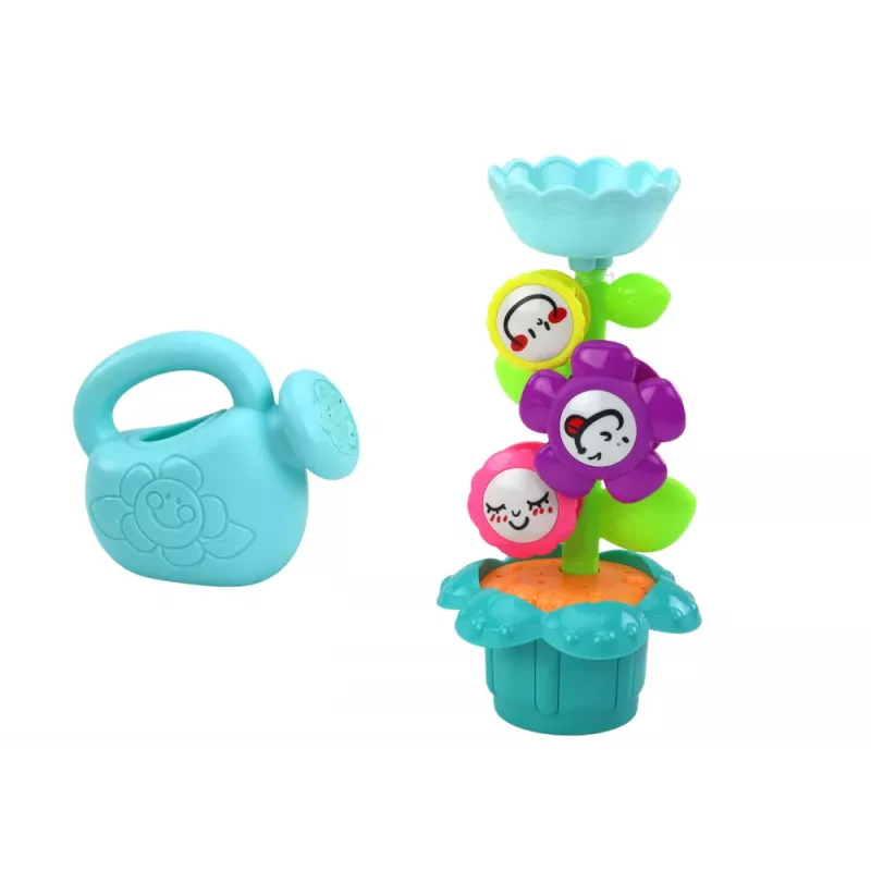 LEAN TOYS Kúpacia hračka farebné kvety kanvička