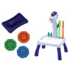 LEAN TOYS Mini projektor Tetris stôl 2v1 modrý jednorožec