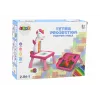LEAN TOYS Mini projektor Tetris stôl 2v1 modrý jednorožec