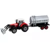 LEAN TOYS Poľnohospodársky traktor, bager s cisternou, pohon, červený
