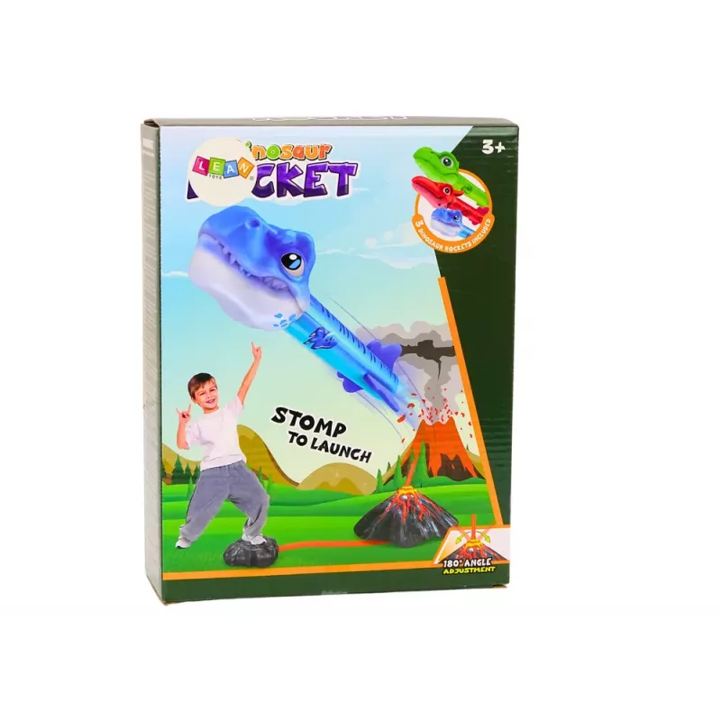 LEAN TOYS Dinosaurus sopka, nastaviteľná súprava na odpaľovanie rakiet