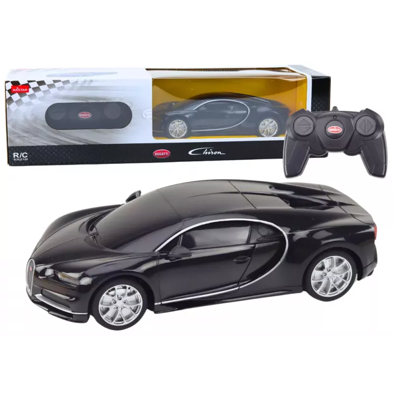 RASTAR Bugatti Veyron Chiron RC diaľkovo ovládané auto, čierne, 1:24