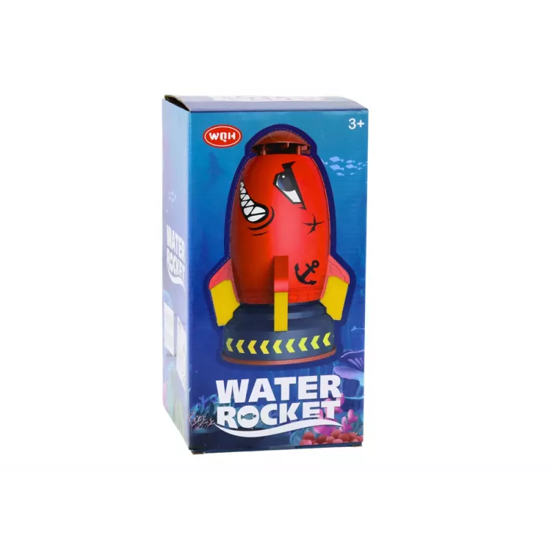 LEAN TOYS Vodná raketa postrekovač, odpaľovač, červený žralok