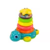 LEAN TOYS Pyramída na jazdenie korytnačka, 2v1 puzzle, kolieska, svetlá, zvuky