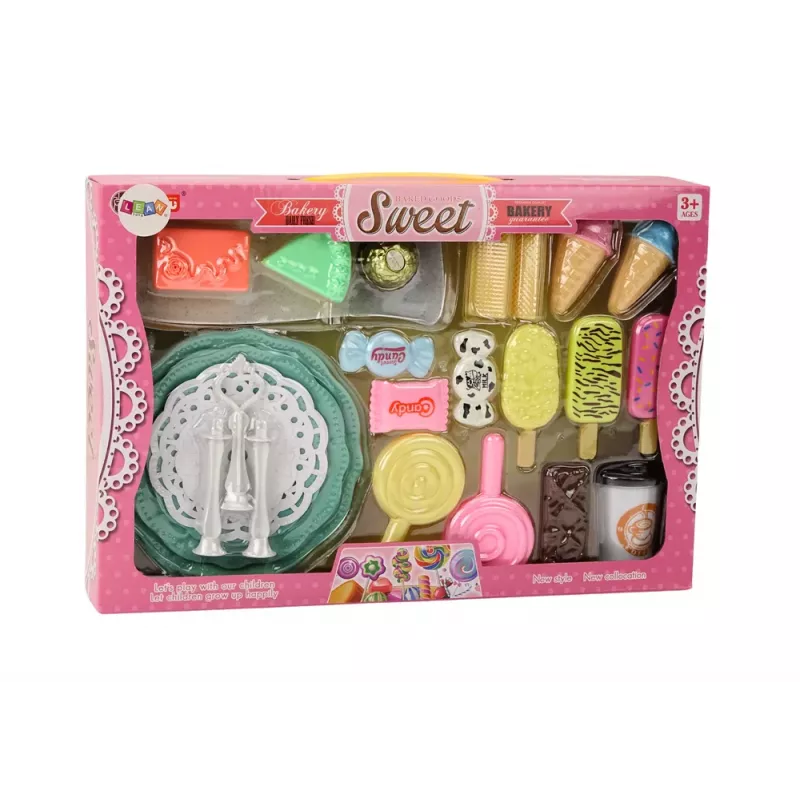 LEAN TOYS Súprava cukrárne kaviareň sladkosti figúrky káva torta 25 ks