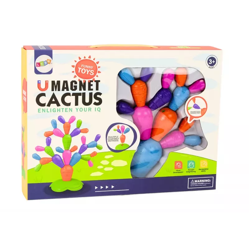 LEAN TOYS Magnetické kaktusové stavebné bloky 16 prvkov