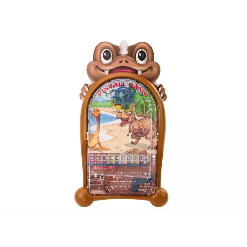 LEAN TOYS Pinball arkádová hra dinosaury hnedý stojan