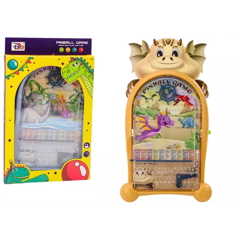 LEAN TOYS Arkádová hra pinball dinosaury drak stojan béžový