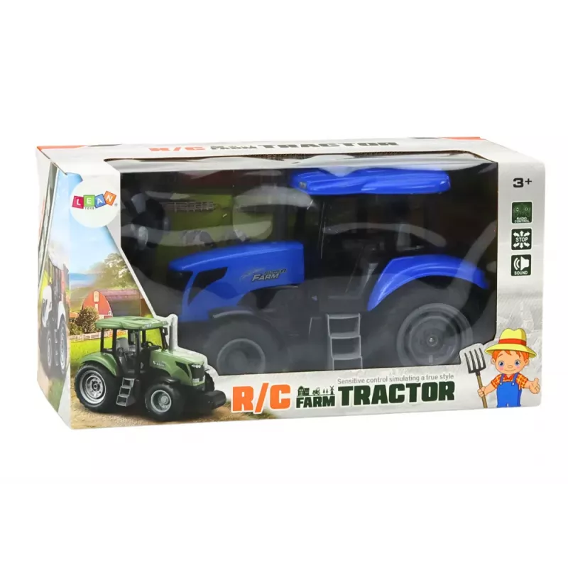 LEAN TOYS Diaľkovo ovládaný traktor RC 2.4G zvuky modrá