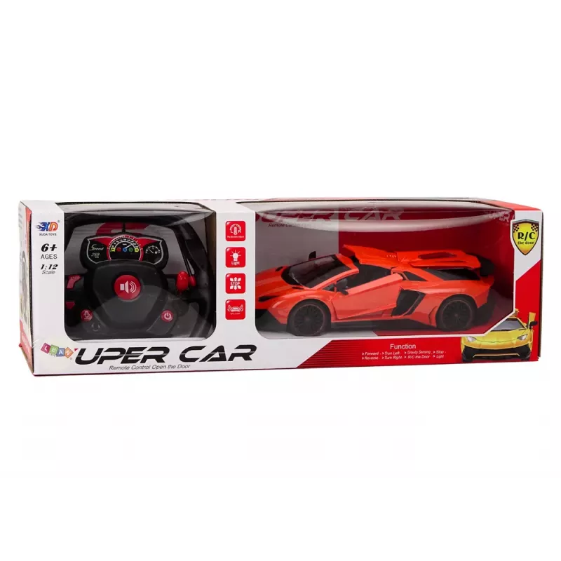 LEAN TOYS RC športové auto 1:12 otváracie dvere oranžová