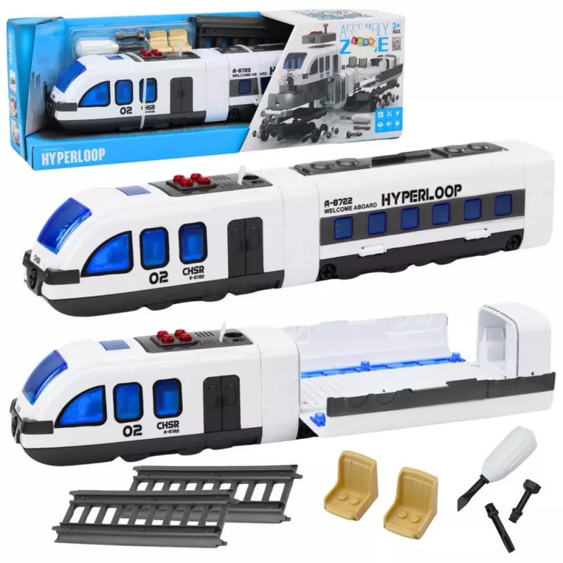 LEAN TOYS Osobné auto otáčavé koľajnice DIY zvuky svetlá