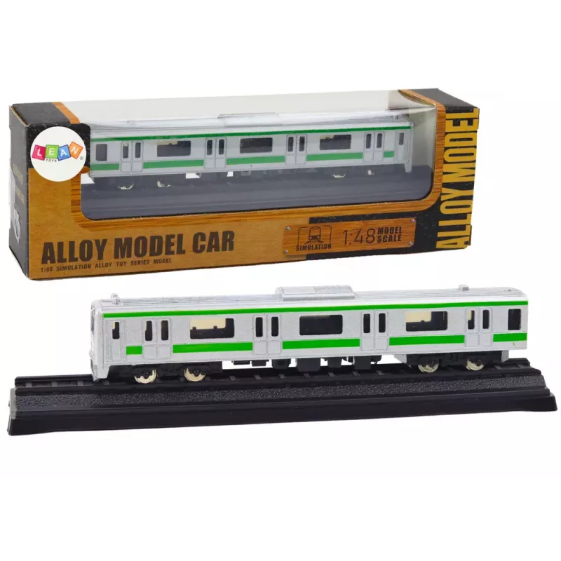 LEAN TOYS Zberateľský model vlaku vagón 1:48 kov strieborná