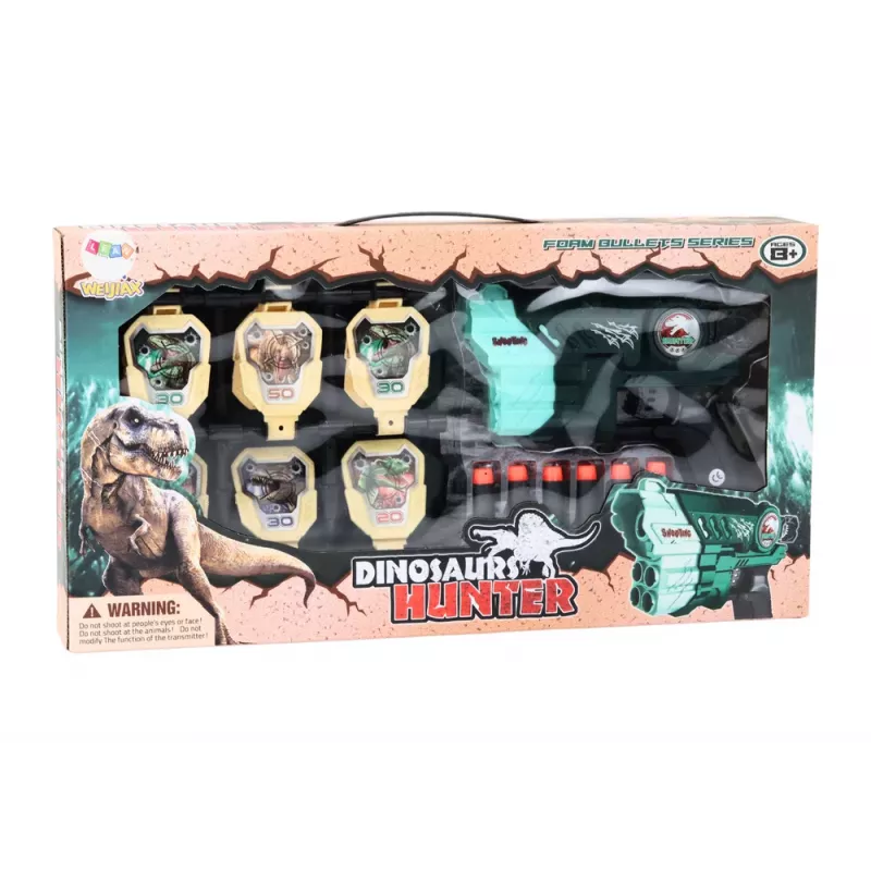 LEAN TOYS Penové dinosaury zelený šíp sada
