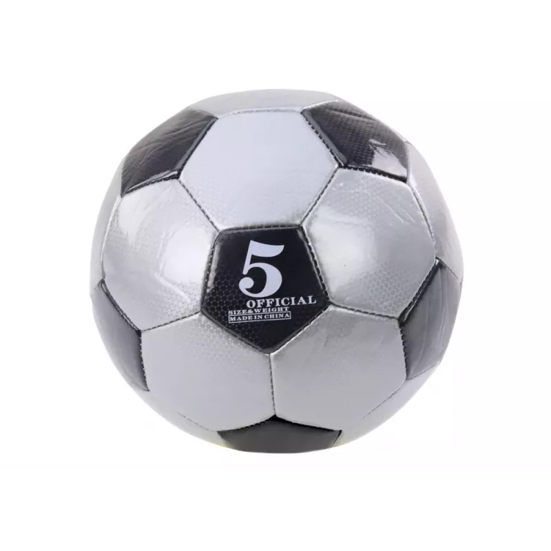 LEAN TOYS Classic 24 cm futbal, veľkosť 5, sivá