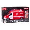 LEAN TOYS Hasičské auto so svetlami, zvukmi, otváracími dverami, diaľkovým ovládaním červené
