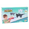 LEAN TOYS 2v1 športová pištoľ odpaľovač lietadiel modrá