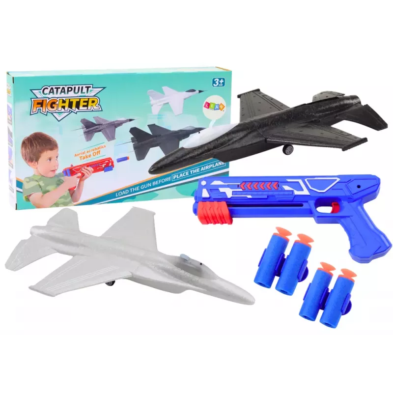 LEAN TOYS 2v1 športová pištoľ odpaľovač lietadiel modrá