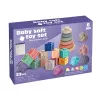 LEAN TOYS mäkké gumené vzdelávacie kocky zvieratá čísla vzory farebné 27 ks