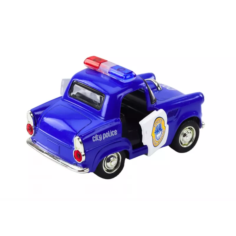 LEAN TOYS Klasické policajné auto 1:38 pohon svetlá zvuky modrá
