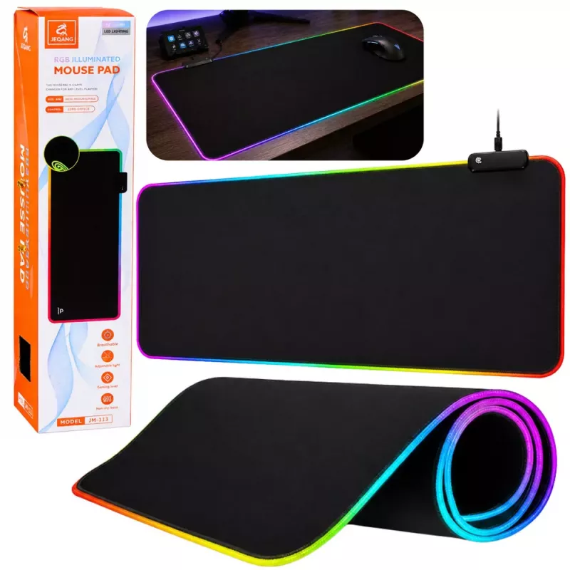 LEAN Podložka pod klávesnicu a myš s LED osvetlením 30x80 cm