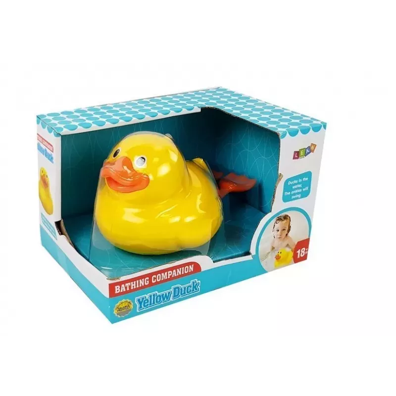 LEAN TOYS Žltá kačica na batérie 18 cm do kúpeľa