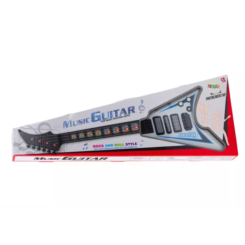LEAN TOYS Elektrická gitara pre deti so svetlami a melódiami biela