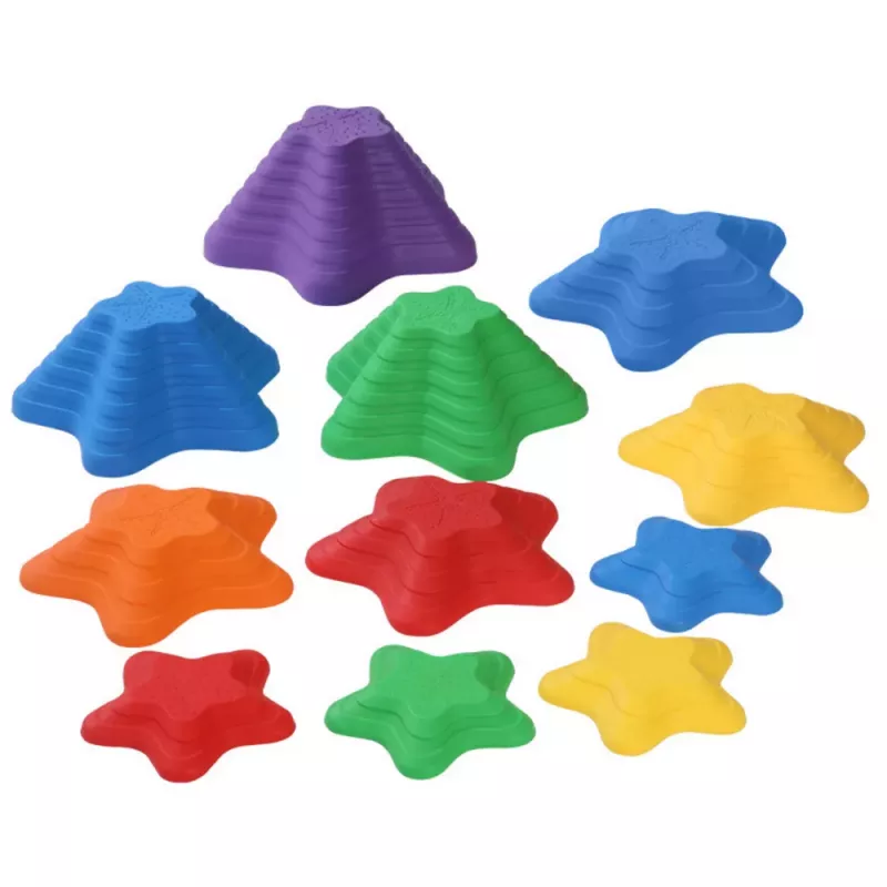 LEAN TOYS Sensory Path Stones 6 farebných kameňov 3 veľkosti