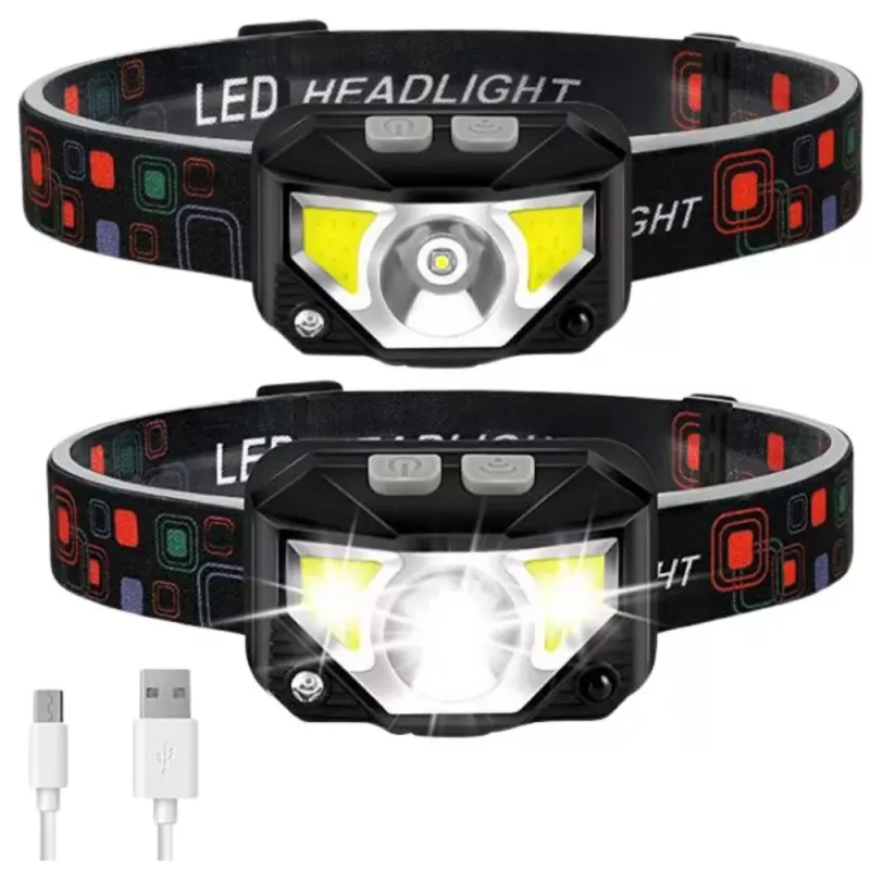 LEAN LED čelová lampa so senzorom pohybu, 6 režimov osvetlenia