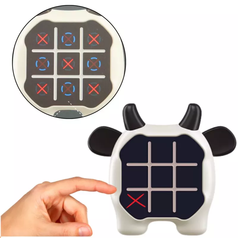 LEAN TOYS Elektronická hra 3v1 piškvorky memory krava čierna a biela