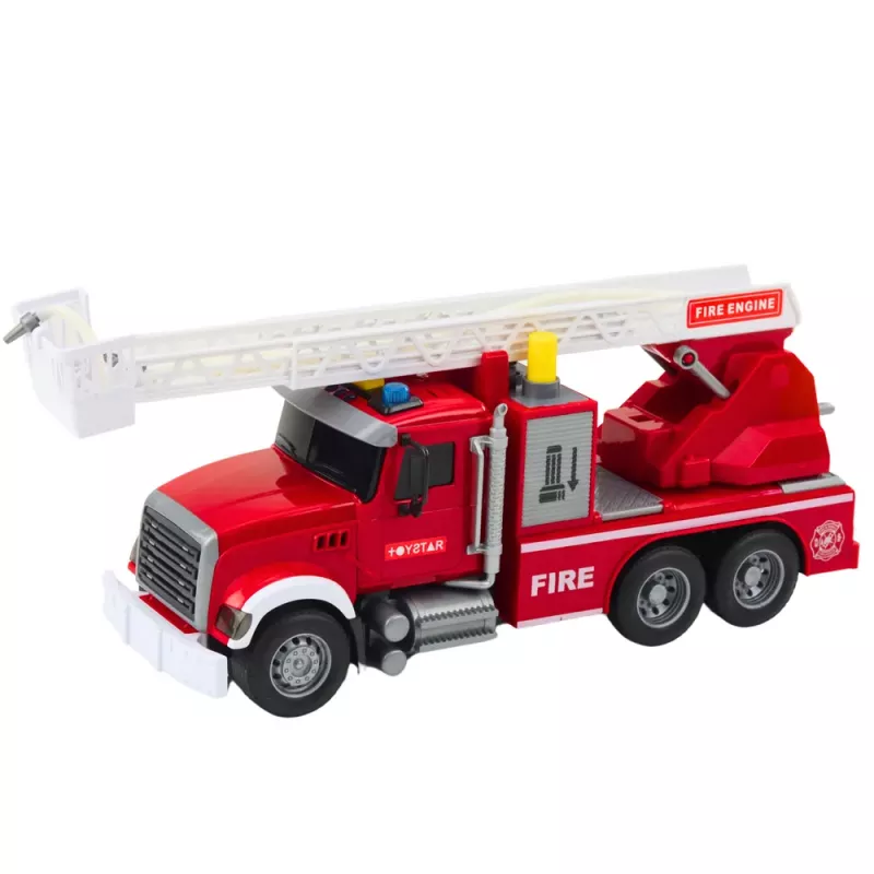 LEAN TOYS Hasičské auto s výložníkom voda svetlá zvuky červené 1:14