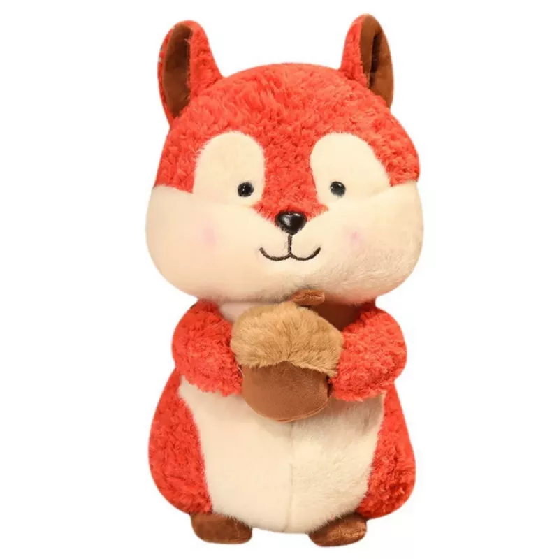 LEAN TOYS Plyšová maskot maznáčik veverička s orieškom 25 cm