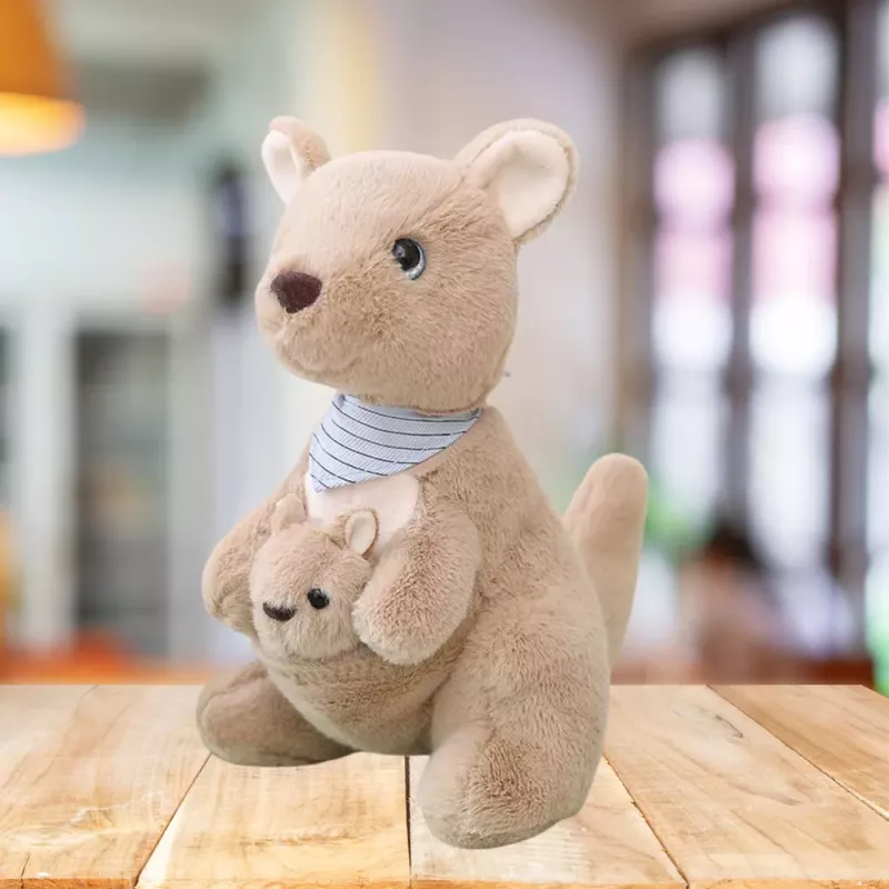 LEAN TOYS Plyšová maskot maznáčik klokan s mláďaťom 23 cm