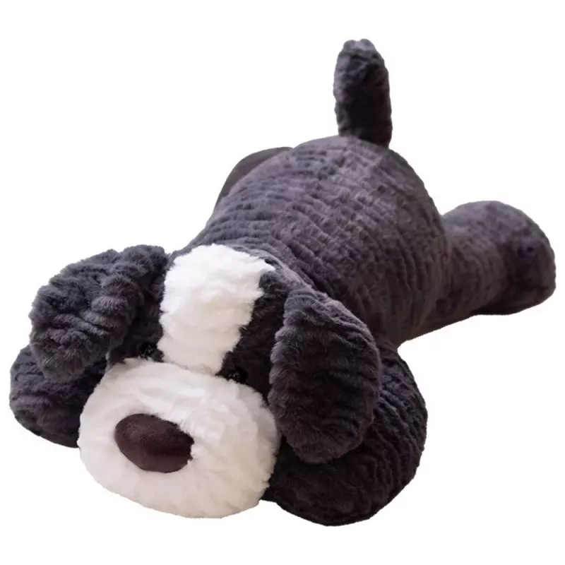 LEAN TOYS Plyšová maskot maznáčik pes tmavosivá 30 cm
