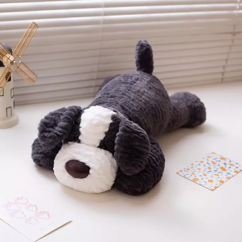 LEAN TOYS Plyšová maskot maznáčik pes tmavosivá 30 cm