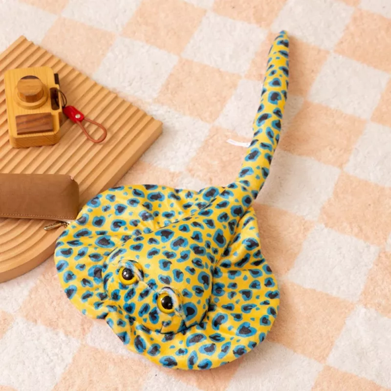 LEAN TOYS plyšová raja maskot plyšák žltý bodkovaný 50 cm