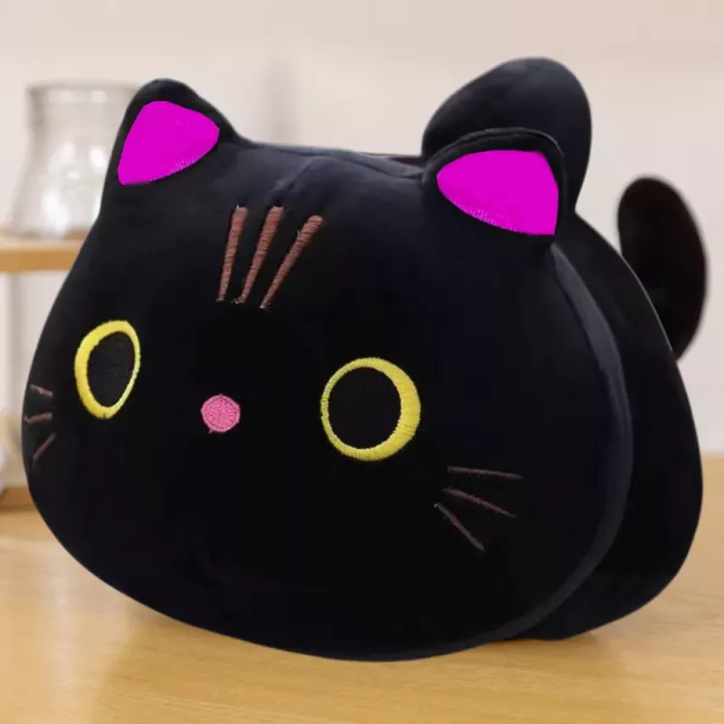 LEAN TOYS plyšová maskot plyšák čierna mačka 18 cm