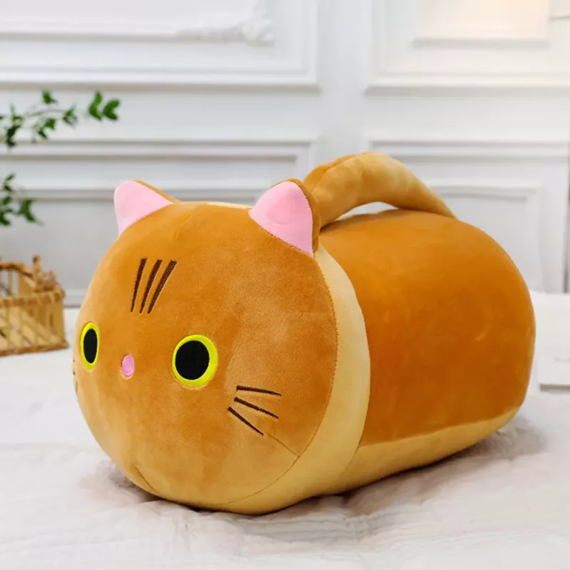 LEAN TOYS plyšová maskot plyšák mačka s dlhým chvostom zázvorová 40 cm