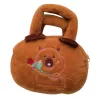 LEAN TOYS kapybara plyšová taška s ružou hnedá 20 cm