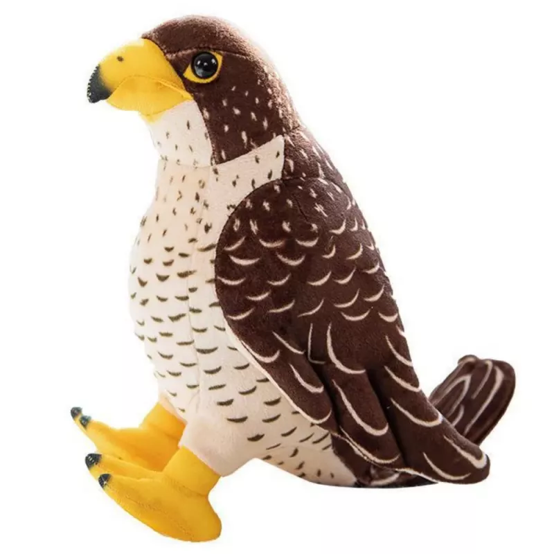 LEAN TOYS Plyšová hračka sokol vták hnedý 30cm