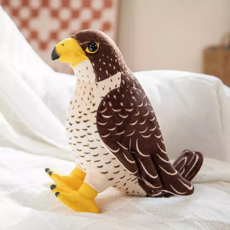 LEAN TOYS Plyšová hračka sokol vták hnedý 30cm