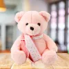 LEAN TOYS Plyšový maskot plyšová hračka medvedík so šálom ružový 35cm
